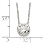 Silver Bezel 9mm CZ 18" Necklace