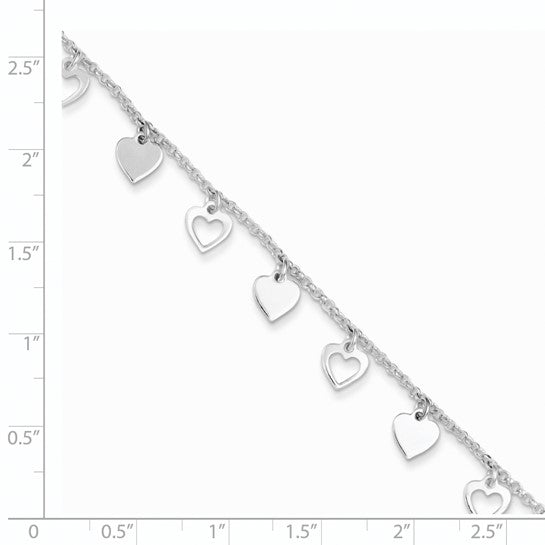 Sterling Silver Hearts Bracelet