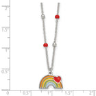Sterling Silver Heart on Rainbow Childrens Necklace