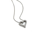 10K White Gold Diamond Heart Necklace 18-Inch