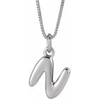 Sterling Silver Initial Bubble 18 Inch Necklace