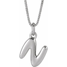 Sterling Silver Initial Bubble 18 Inch Necklace