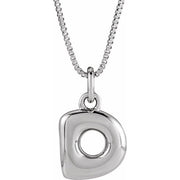 Sterling Silver Initial Bubble 18 Inch Necklace
