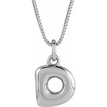 Sterling Silver Initial Bubble 18 Inch Necklace