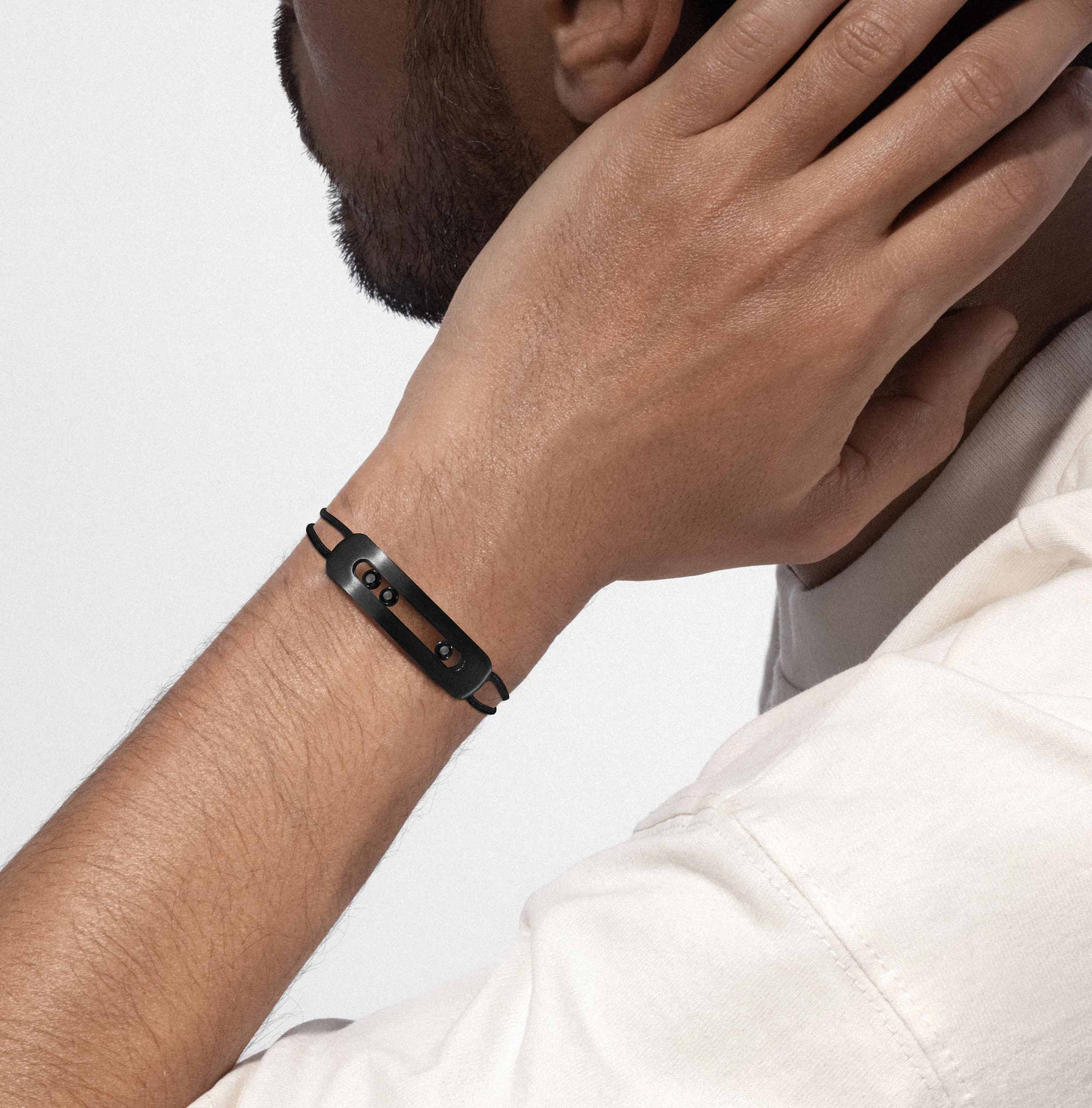 Messika Move Titanium Black Cord Bracelet