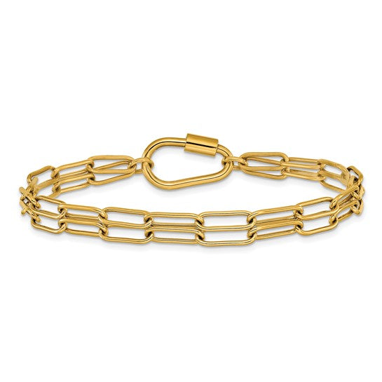 Steel Yellow IP-Plated 8" Double Paperclip Bracelet