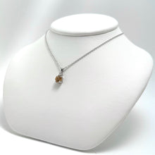 14K White Gold Hessonite Garnet & Diamond Necklace 18-Inch
