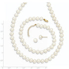 14K Yellow Gold 6-7mm Fresh Water Pearl Necklace, Bracelet & Stud Set