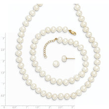 14K Yellow Gold 6-7mm Fresh Water Pearl Necklace, Bracelet & Stud Set