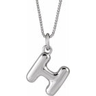 Sterling Silver Initial Bubble 18 Inch Necklace
