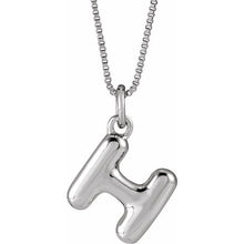Sterling Silver Initial Bubble 18 Inch Necklace