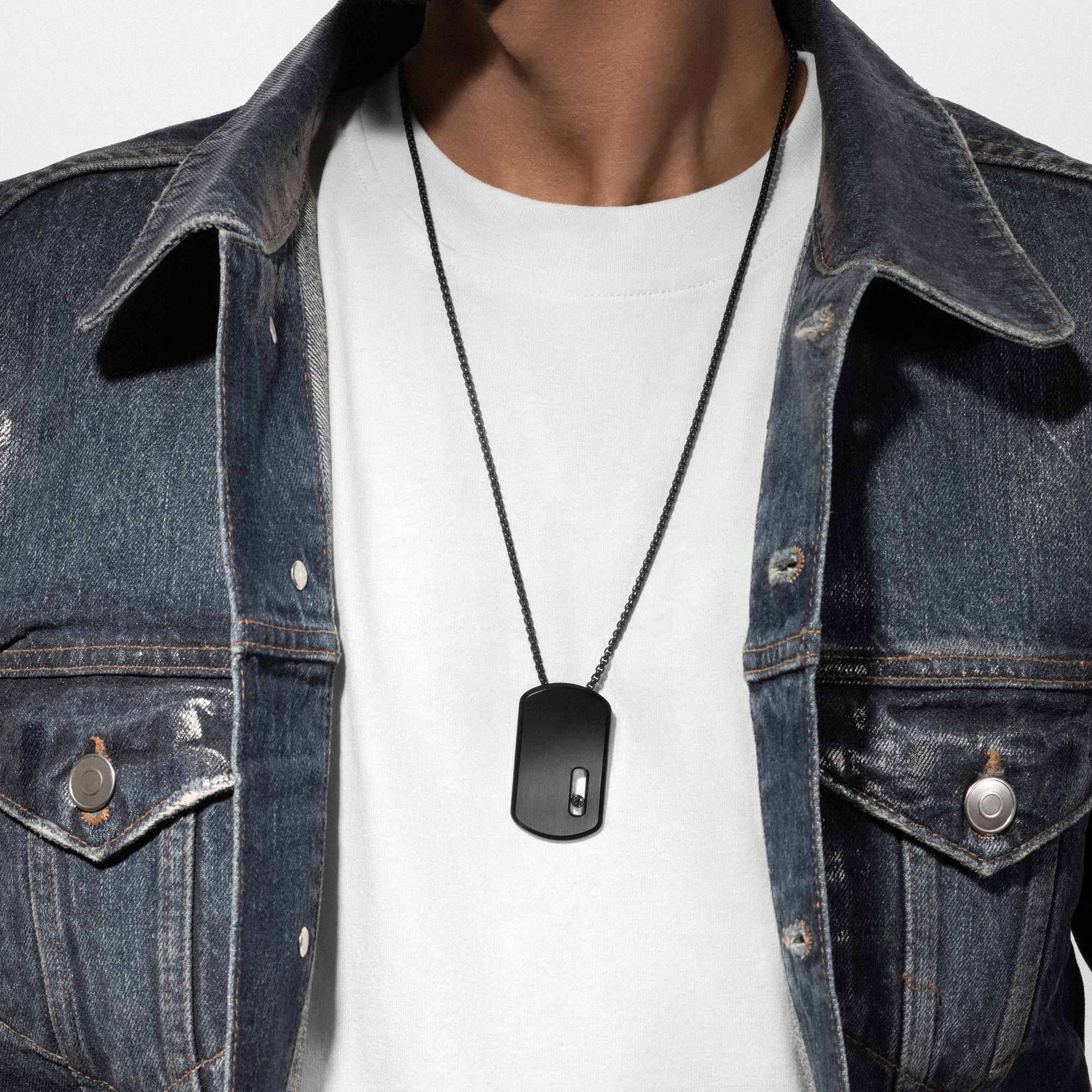 Messika Move Titanium Black Pendant Necklace