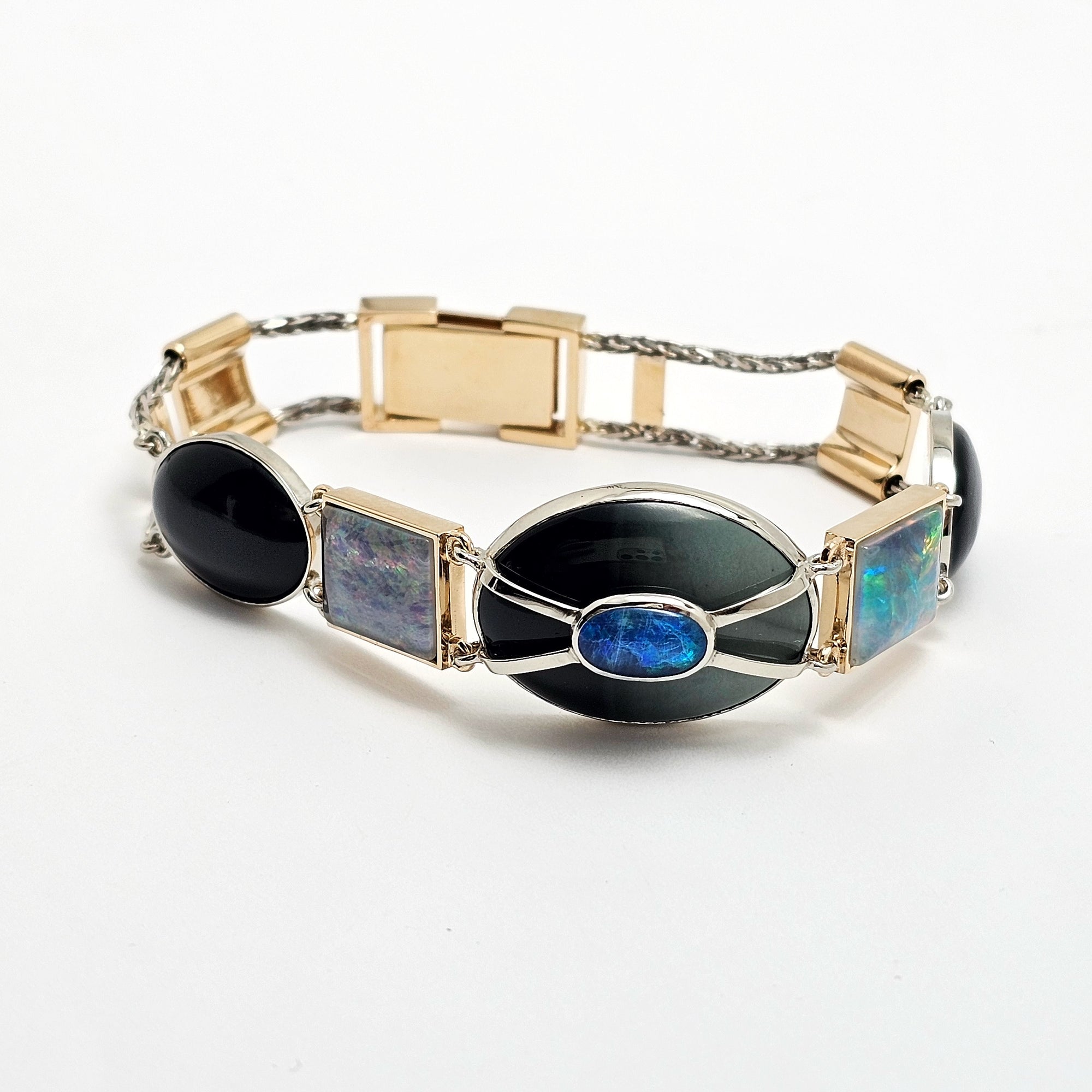 Custom 14K Two-Tone Gold Multi-Stone Bracelet Mount