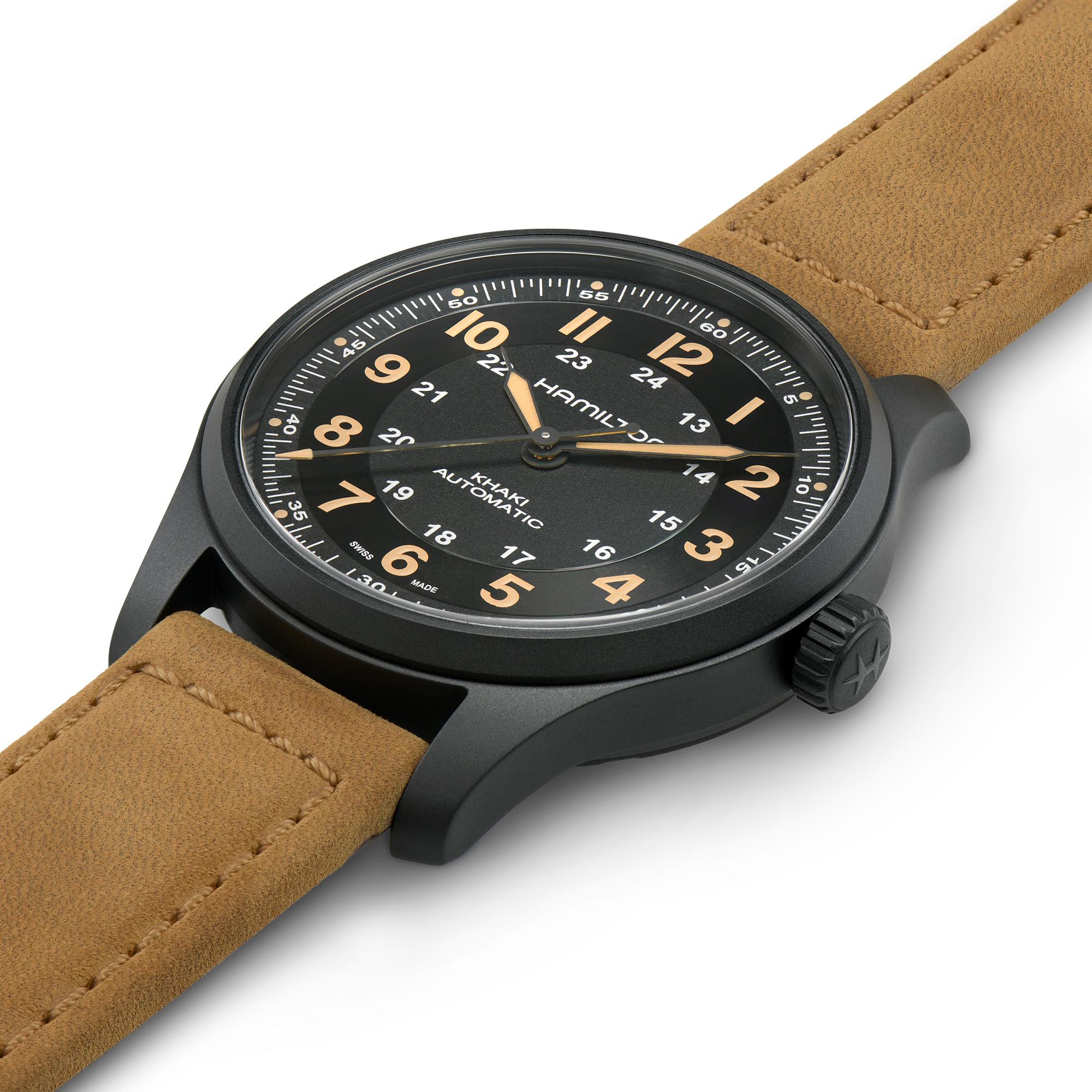 Hamilton khaki field online titanium black