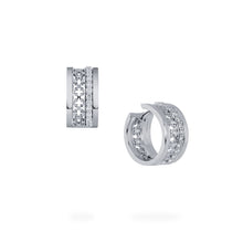 Birks Muse 18K White Gold and Diamond Huggie Earrings