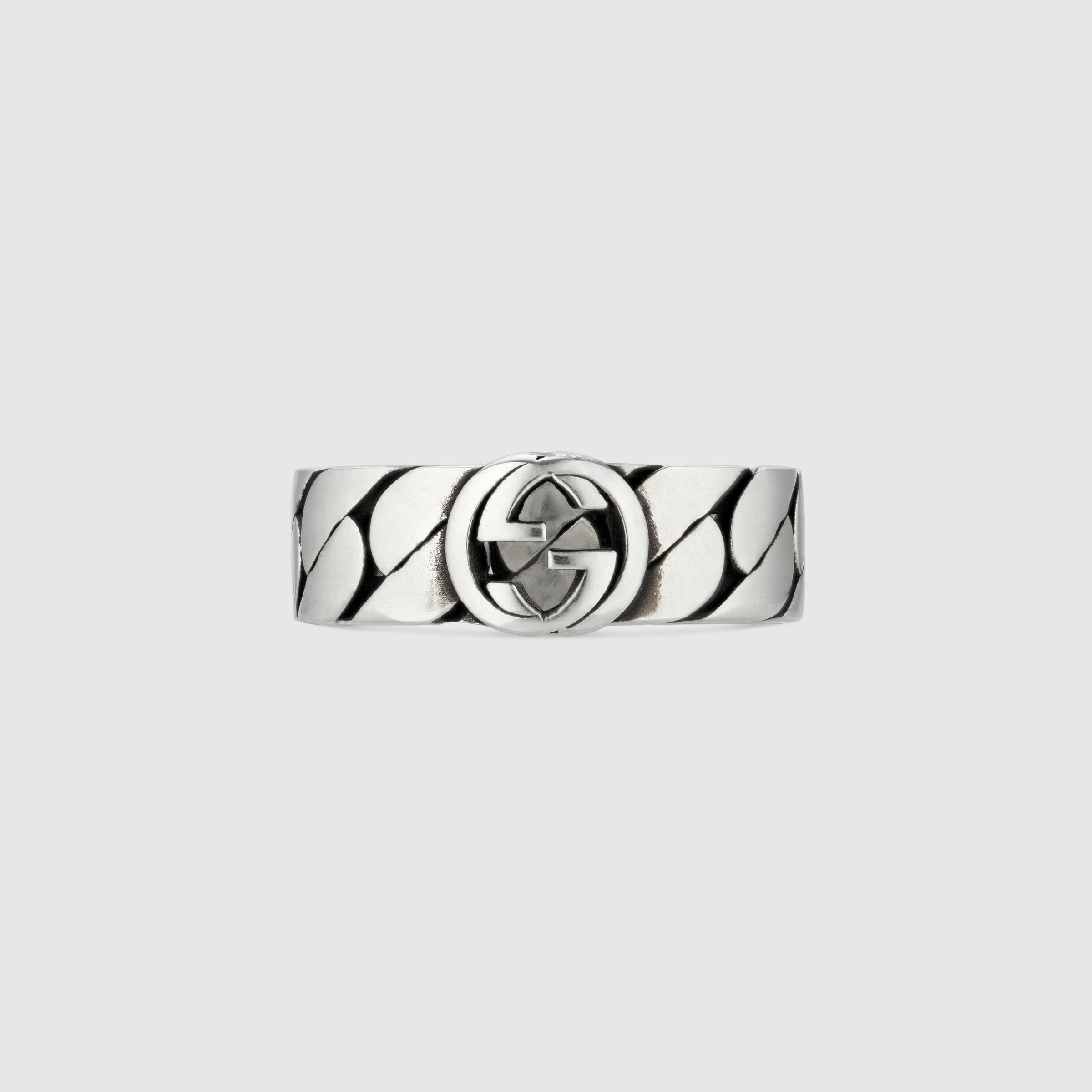 Gucci Silver 6mm Interlocking G Ring