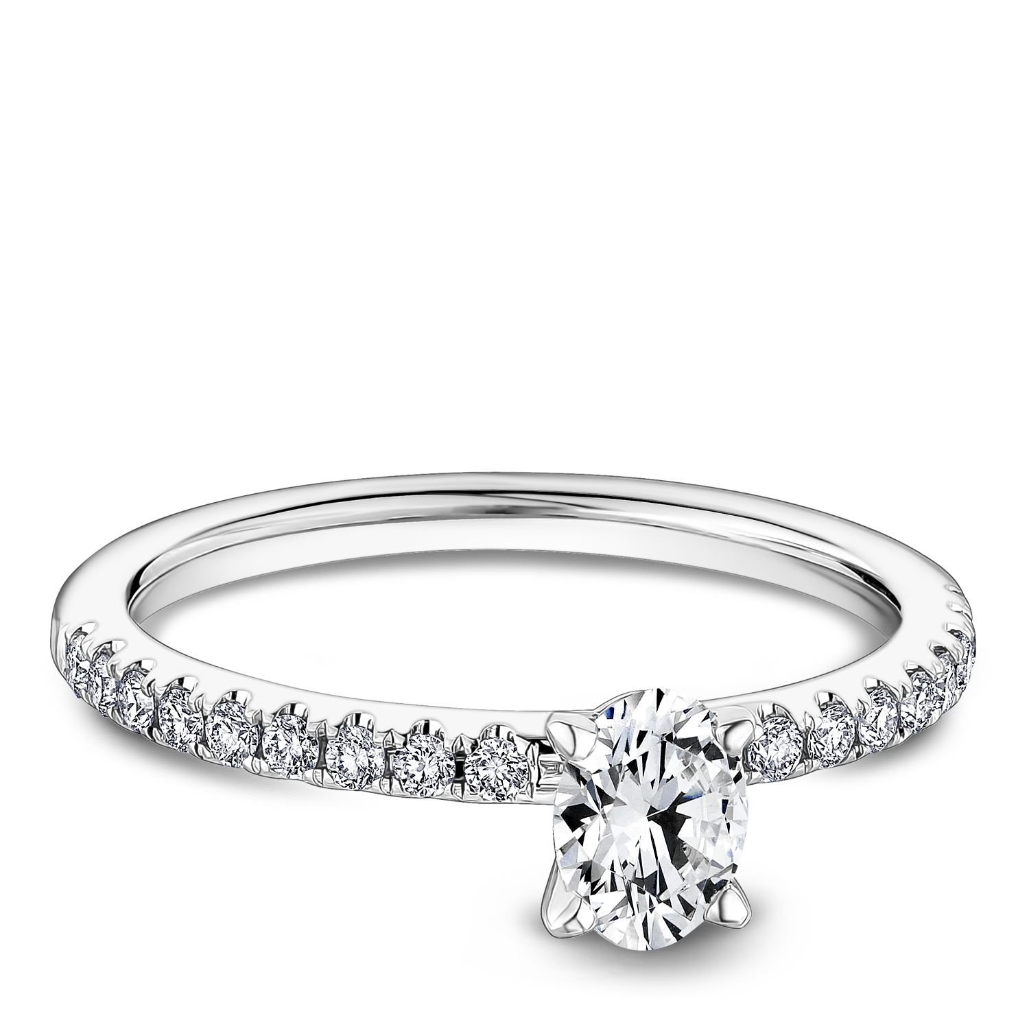 One Love Diamond Engagement Ring In 14K White Gold