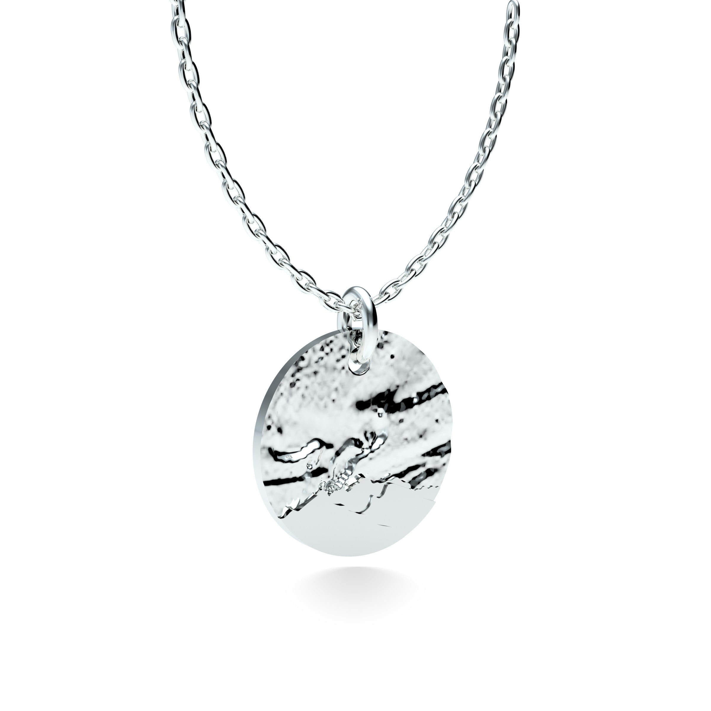 Rhodium Plated Silver Northern Lights Pendant with 18'' Chain
