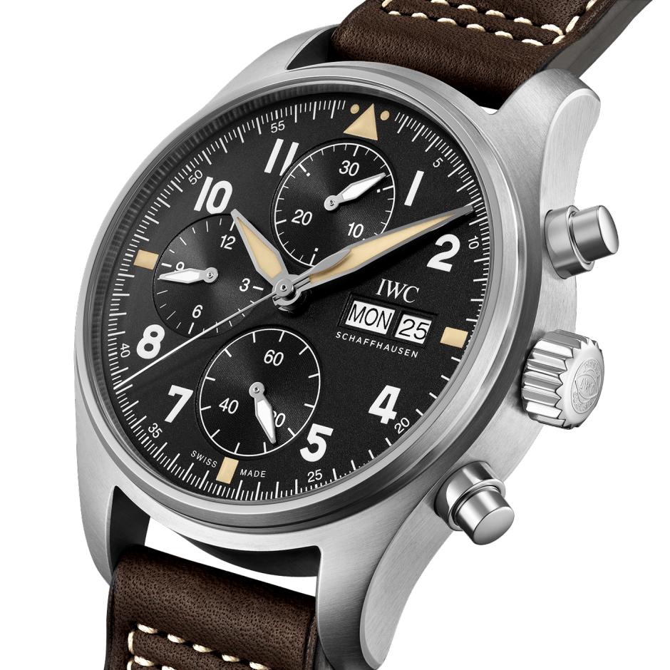 IWC Schaffhausen Pilot's Watch Chronograph Spitfire, model #IW387903, at IJL Since 1937