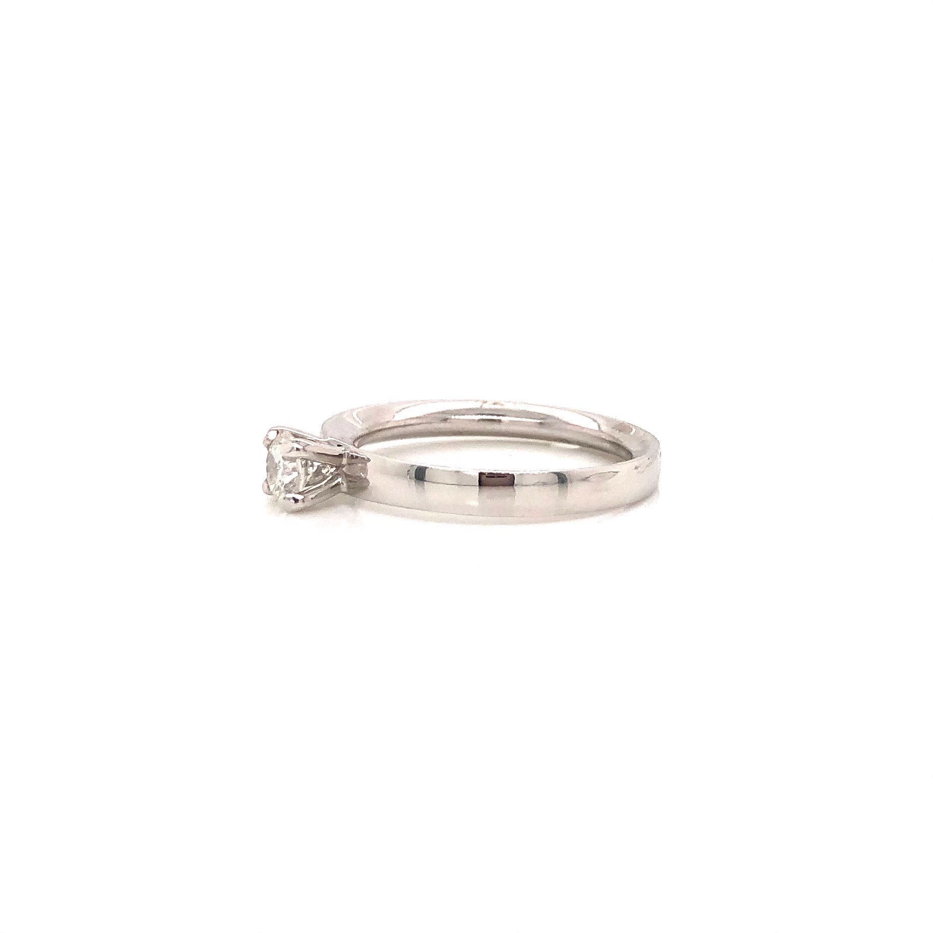 14K White Gold Solitaire Engagement Ring