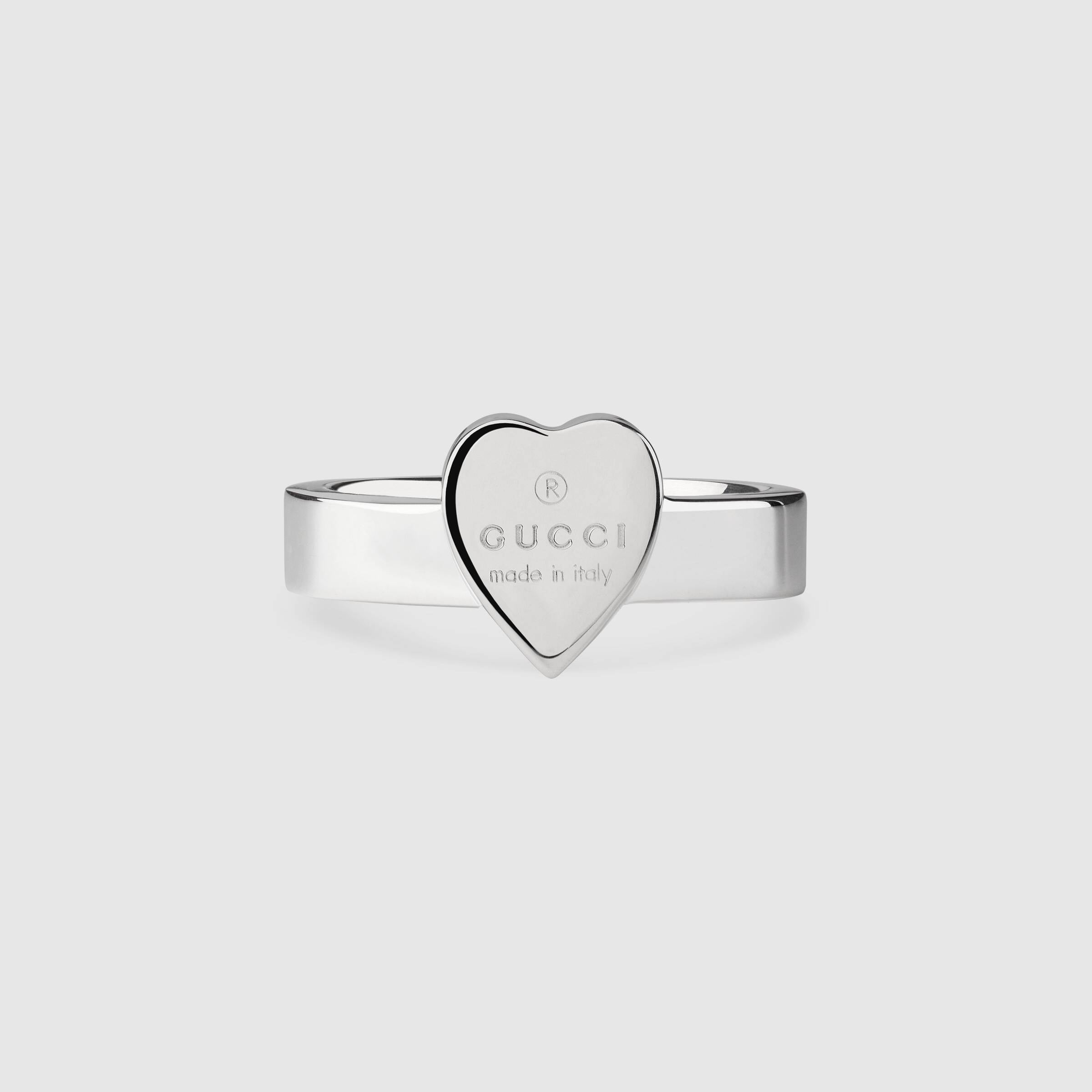 Gucci Trademark Heart Silver Ring