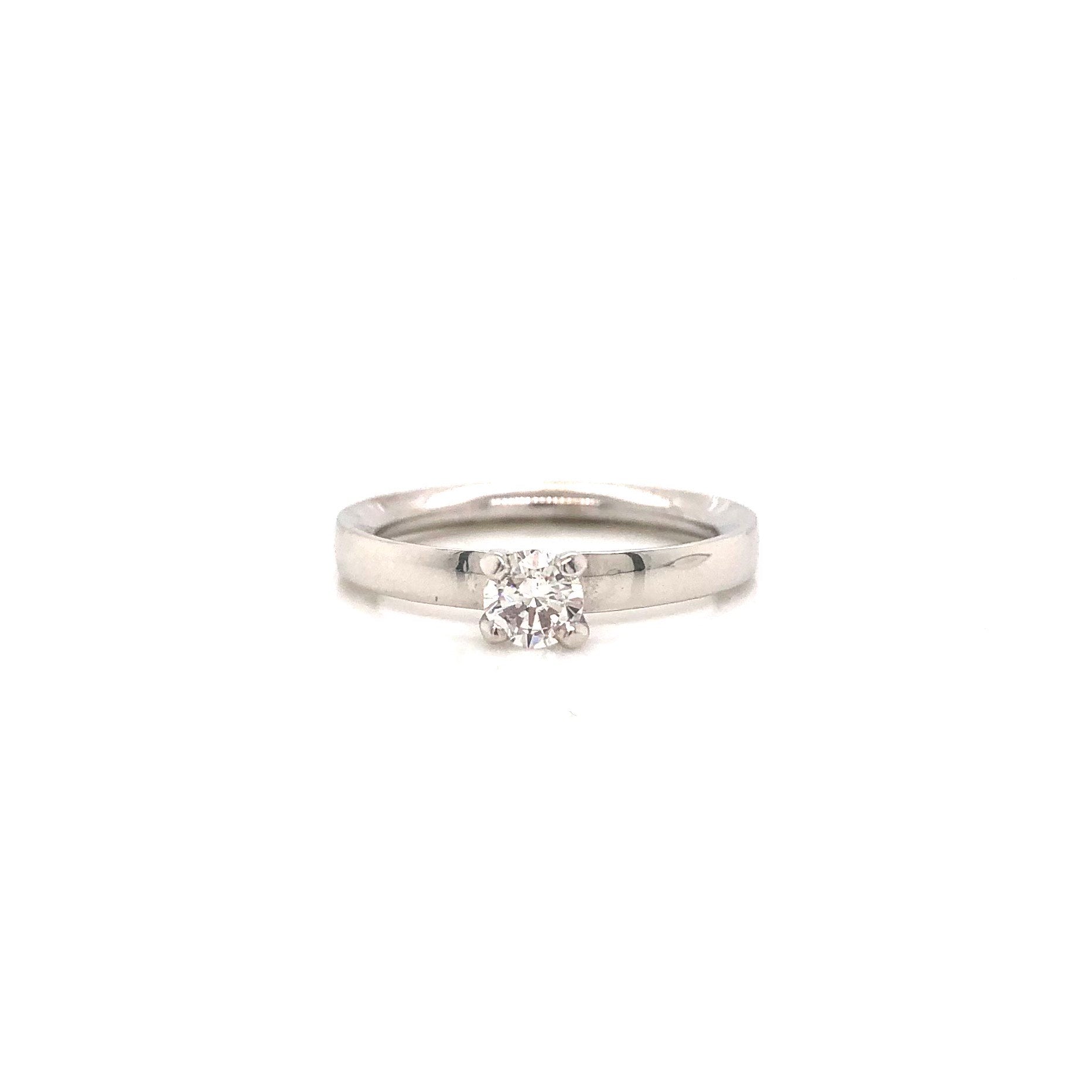 14K White Gold Solitaire Engagement Ring