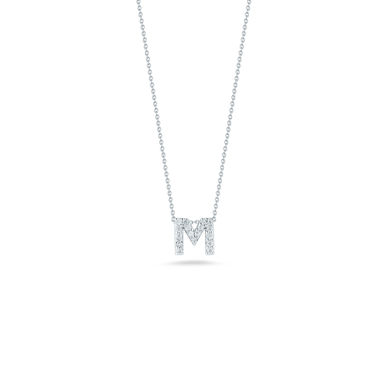 Roberto Coin 18K Diamond Love Letter Necklace "M"