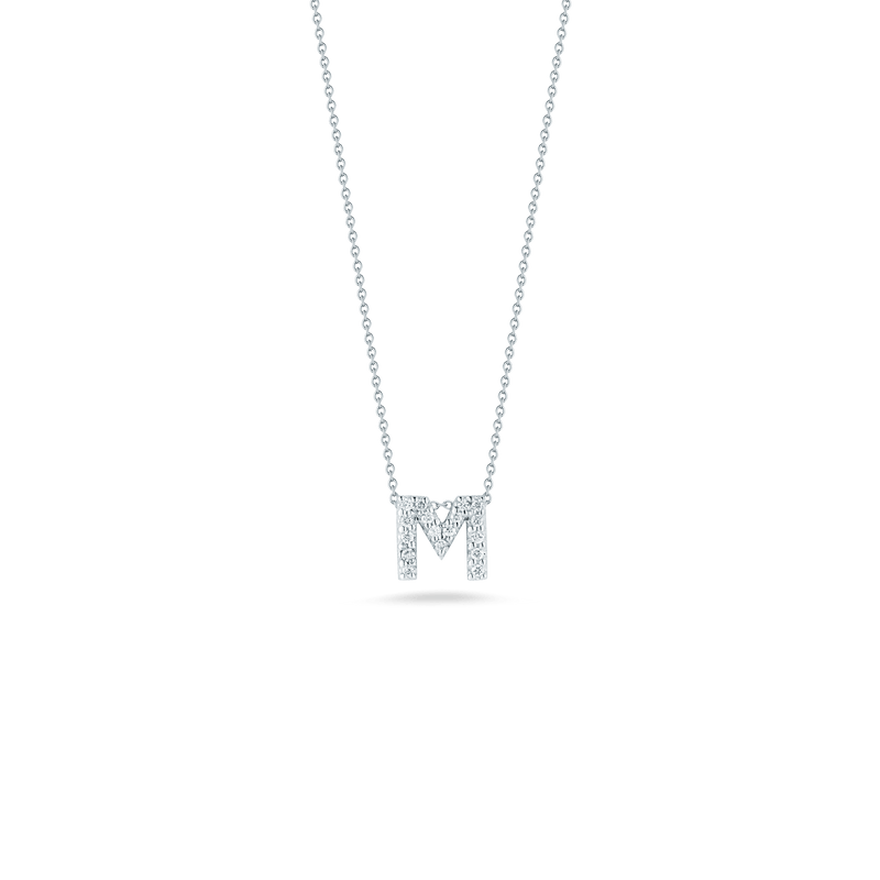 Roberto Coin 18K Diamond Love Letter Necklace "M"