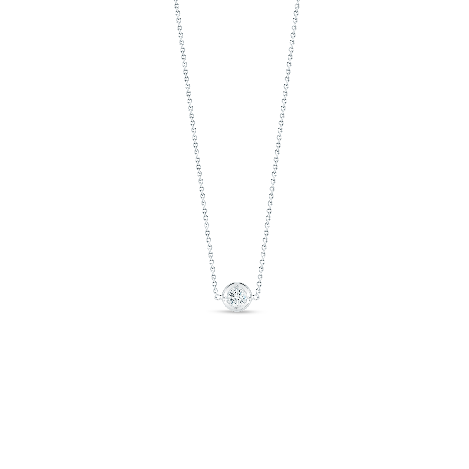 Roberto Coin 18KW Necklace with 1 Diamond Station