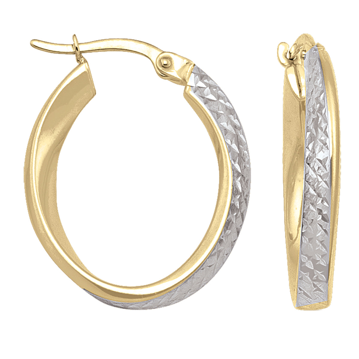 14K Y&W Twisted Hoop