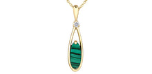 10K Yellow Malachite Necklace