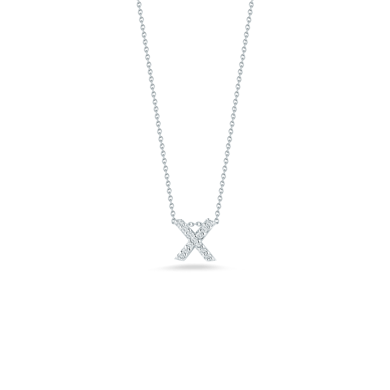 Roberto Coin 18K Diamond Love Letter Necklace "X"
