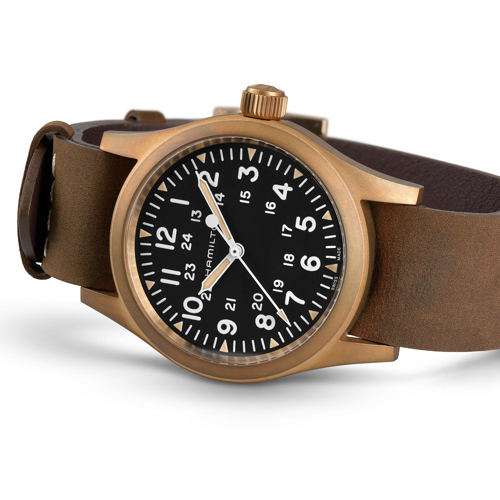 Hamilton Khaki Field Bronze Mechanical, model #H69459530, at IJL Since 1937