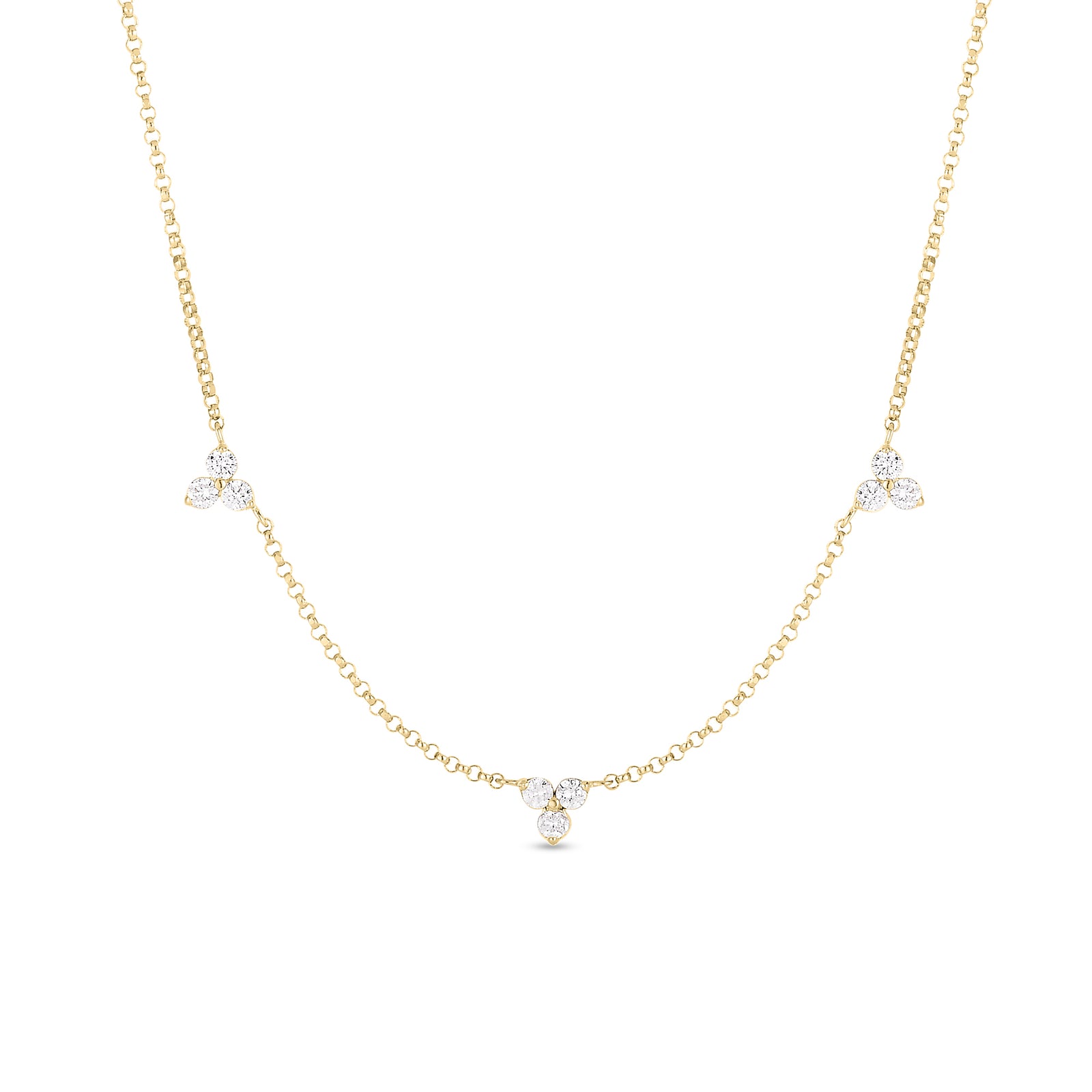 Roberto Coin 18KY Diamonds By The Inch Necklace