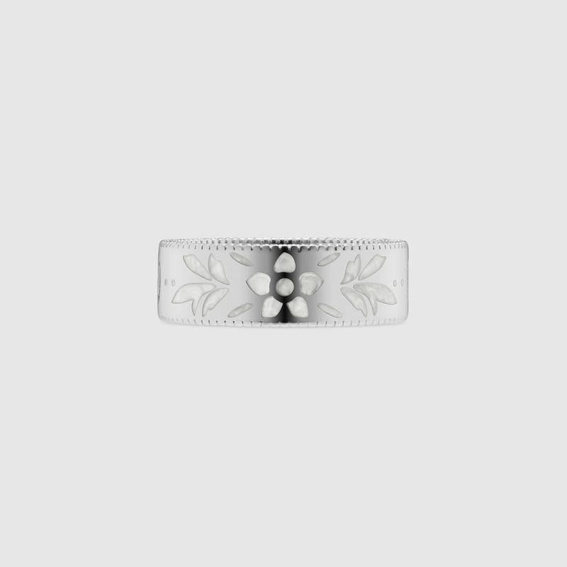 Gucci Icon Bloom Ring In White Gold
