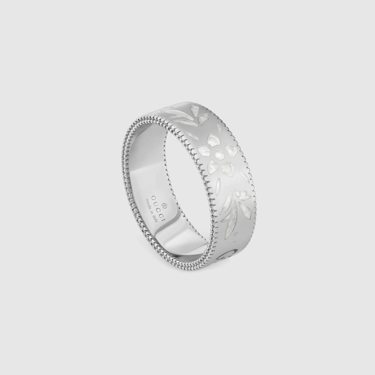Gucci Icon Bloom Ring In White Gold