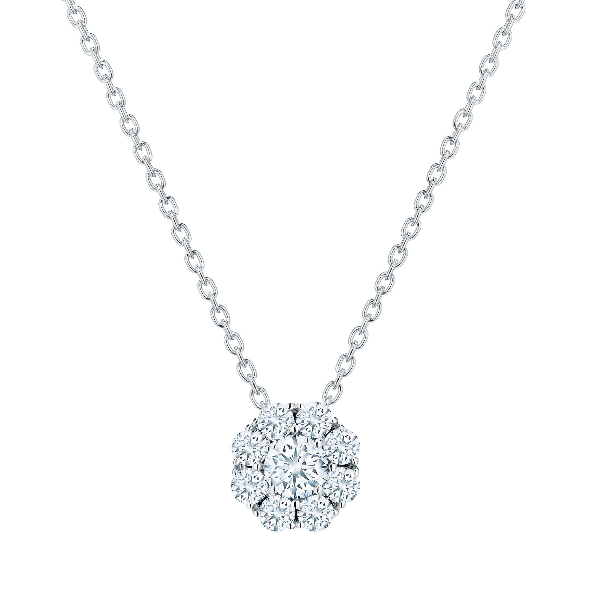 Birks Snowflake Mini Cluster 18K White Diamond Necklace