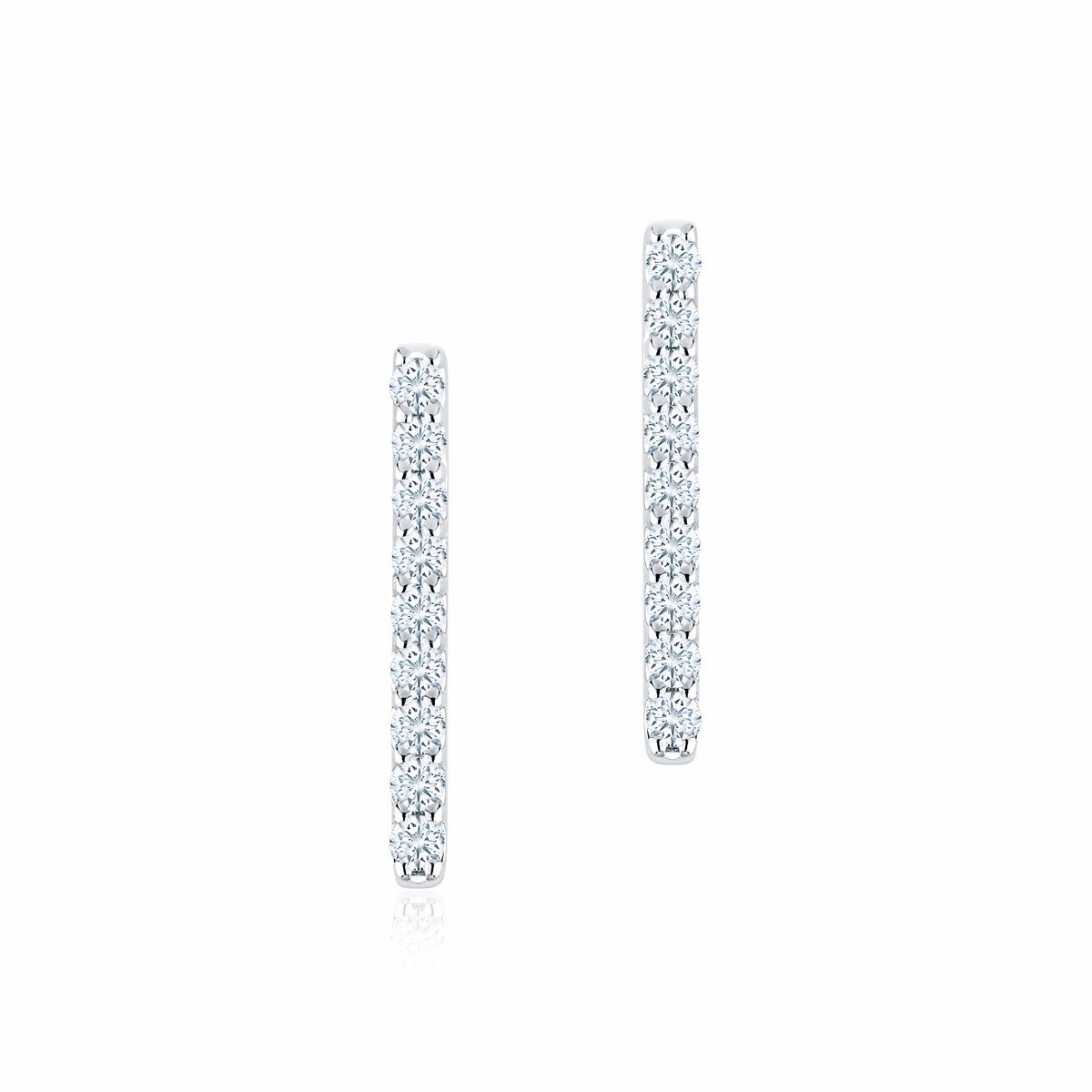 Birks Rosée du Matin 18K White Diamond Bar Earrings