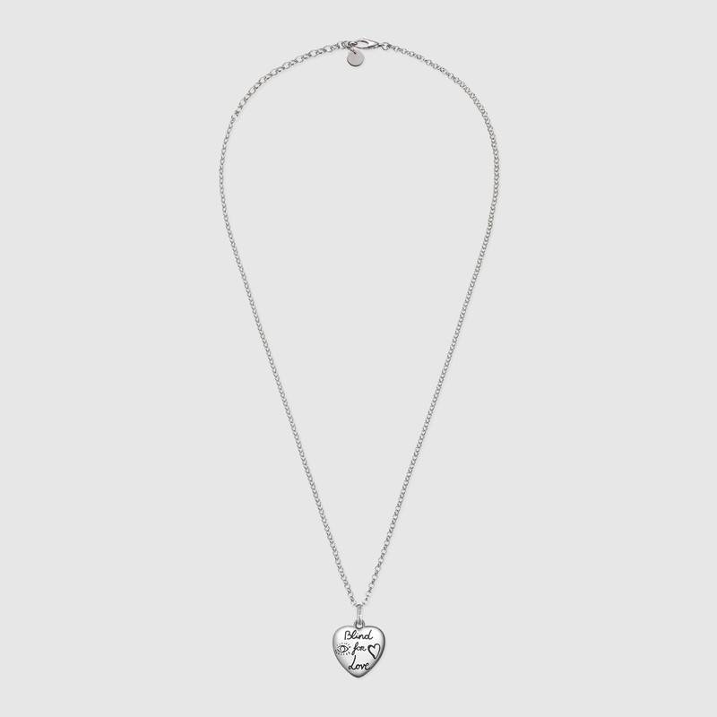 Gucci "Blind For Love" Necklace In Silver