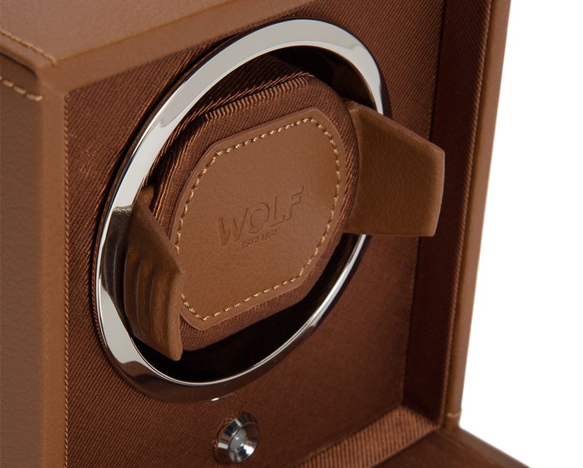 WOLF Cub Single Winder With Cover - Cognac