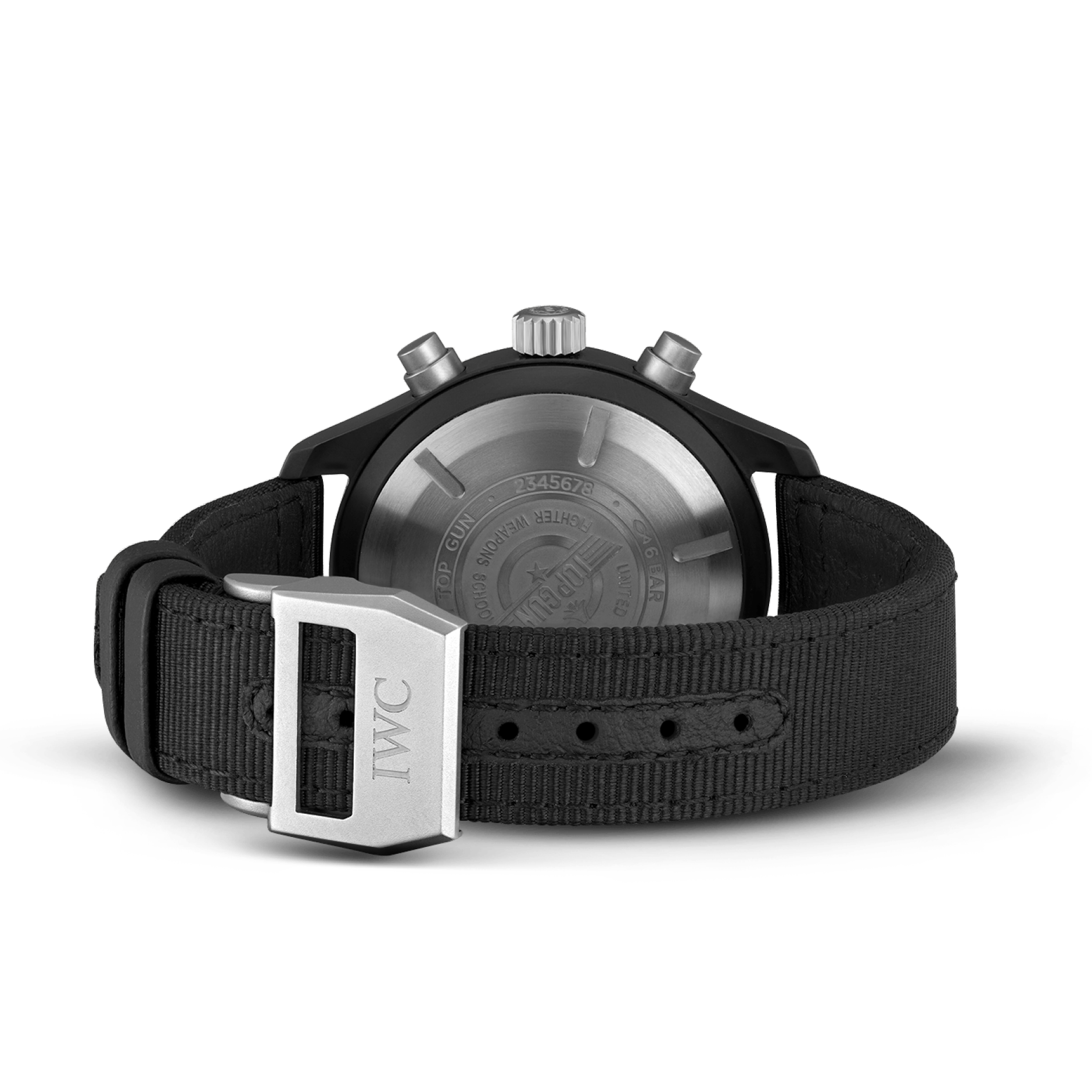 IWC SCHAFFHAUSEN Pilot s TOP GUN Automatic Chronograph 44.5mm Ceramic and Webbing Watch Men Black