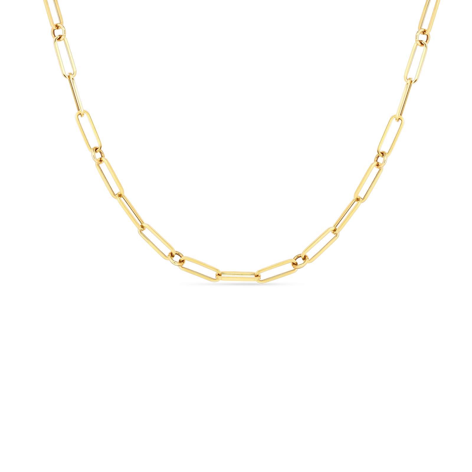 Roberto Coin 18KY Designer Gold Paperclip Chain | 34