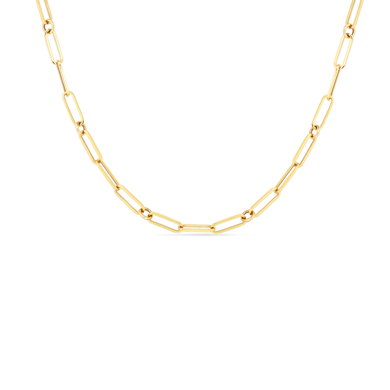 Roberto Coin 18KY Designer Gold Paperclip Chain | 34