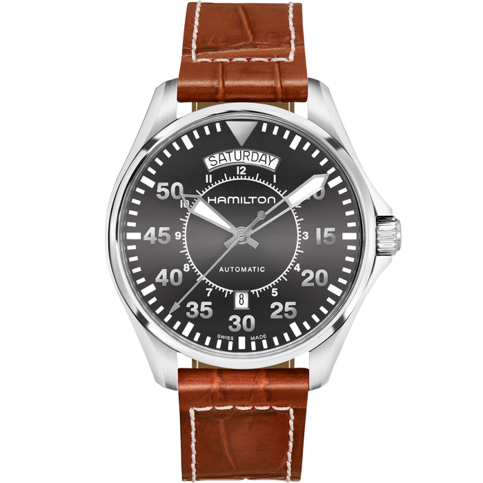 Hamilton Khaki Aviation Pilot Day Date Auto, model #H64615585, at IJL Since 1937