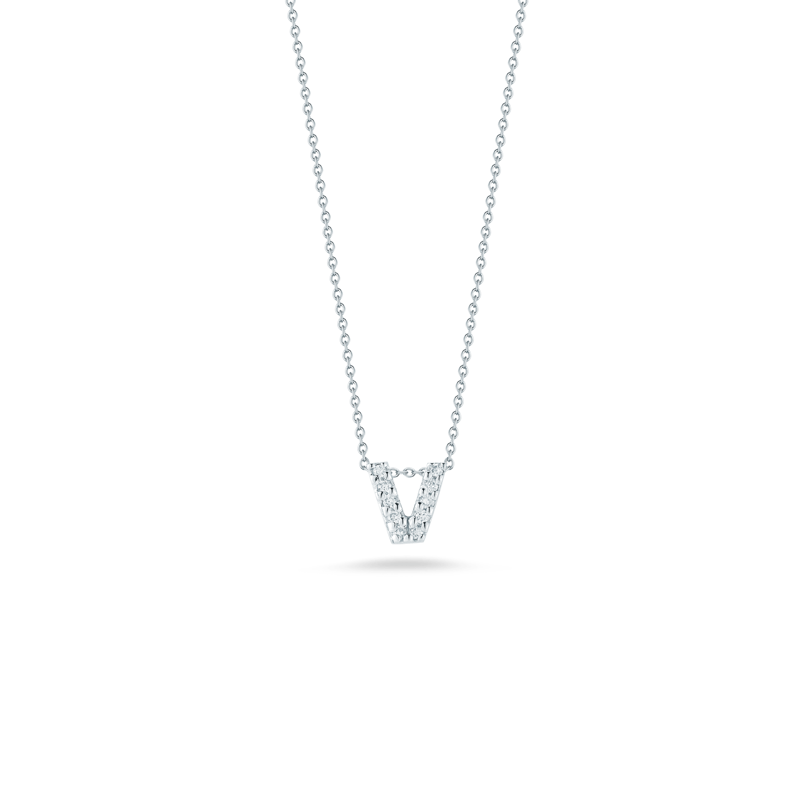 Roberto Coin Diamond Love Letter Necklace "V"