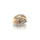10K Tri-Gold Woven Diamond Ring
