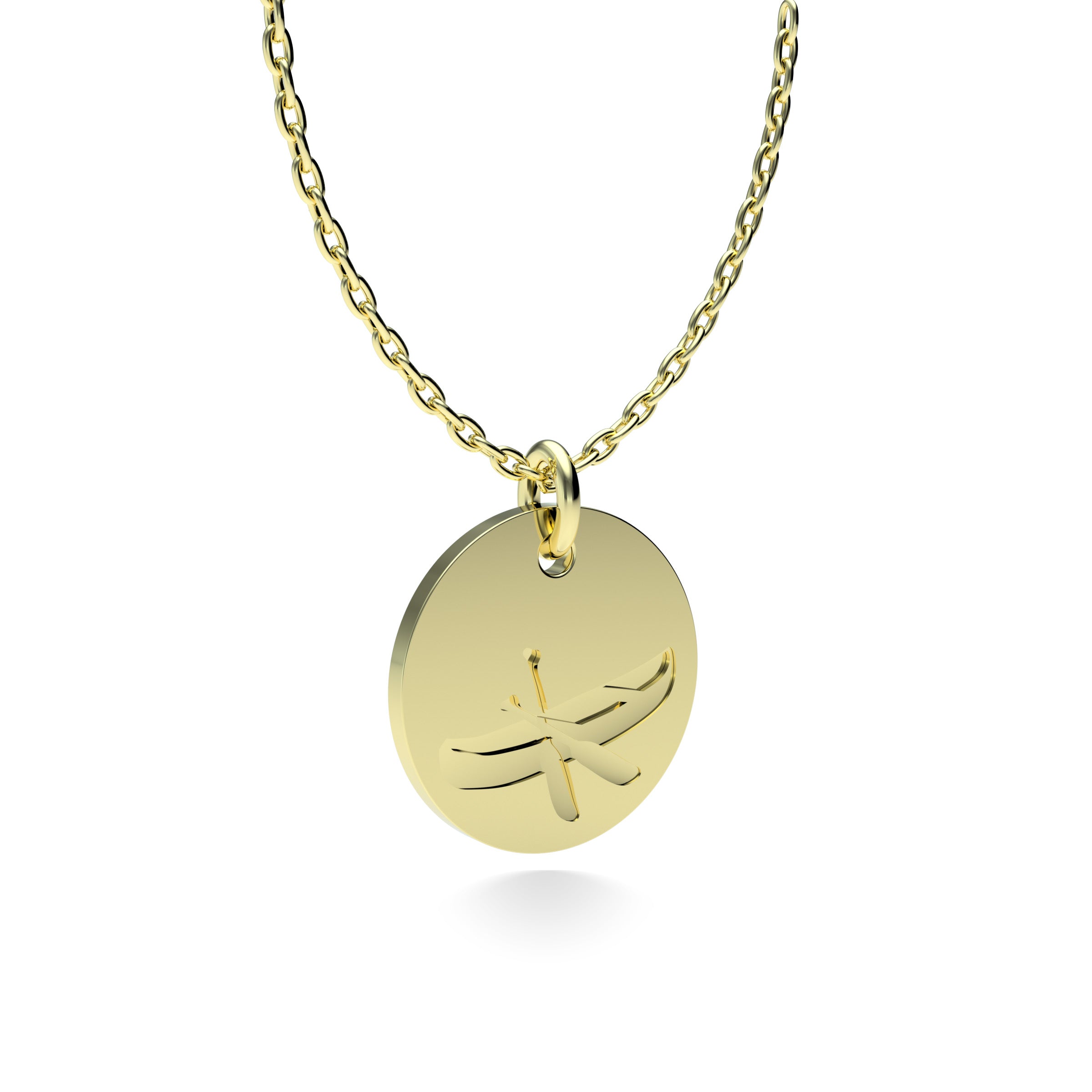 Yellow Gold Plated Silver Canoe Pendant with 18'' Chain