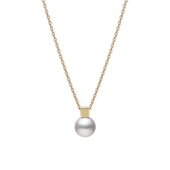 Mikimoto Akoya Pearl Necklace in Yellow Gold