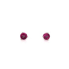 10KW Pink Coated Topaz Stud Earrings