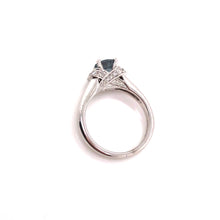 19K White Gold Custom Ring with Grey Spinel and Diamonds